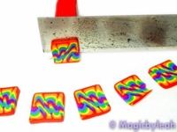 PCC Magicbyleah Polymer Clay Rainbow Zig Zag Cane